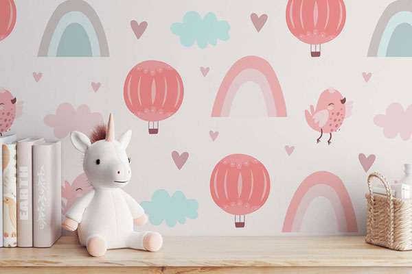 Nursery Wallpaper Mockup in Front View