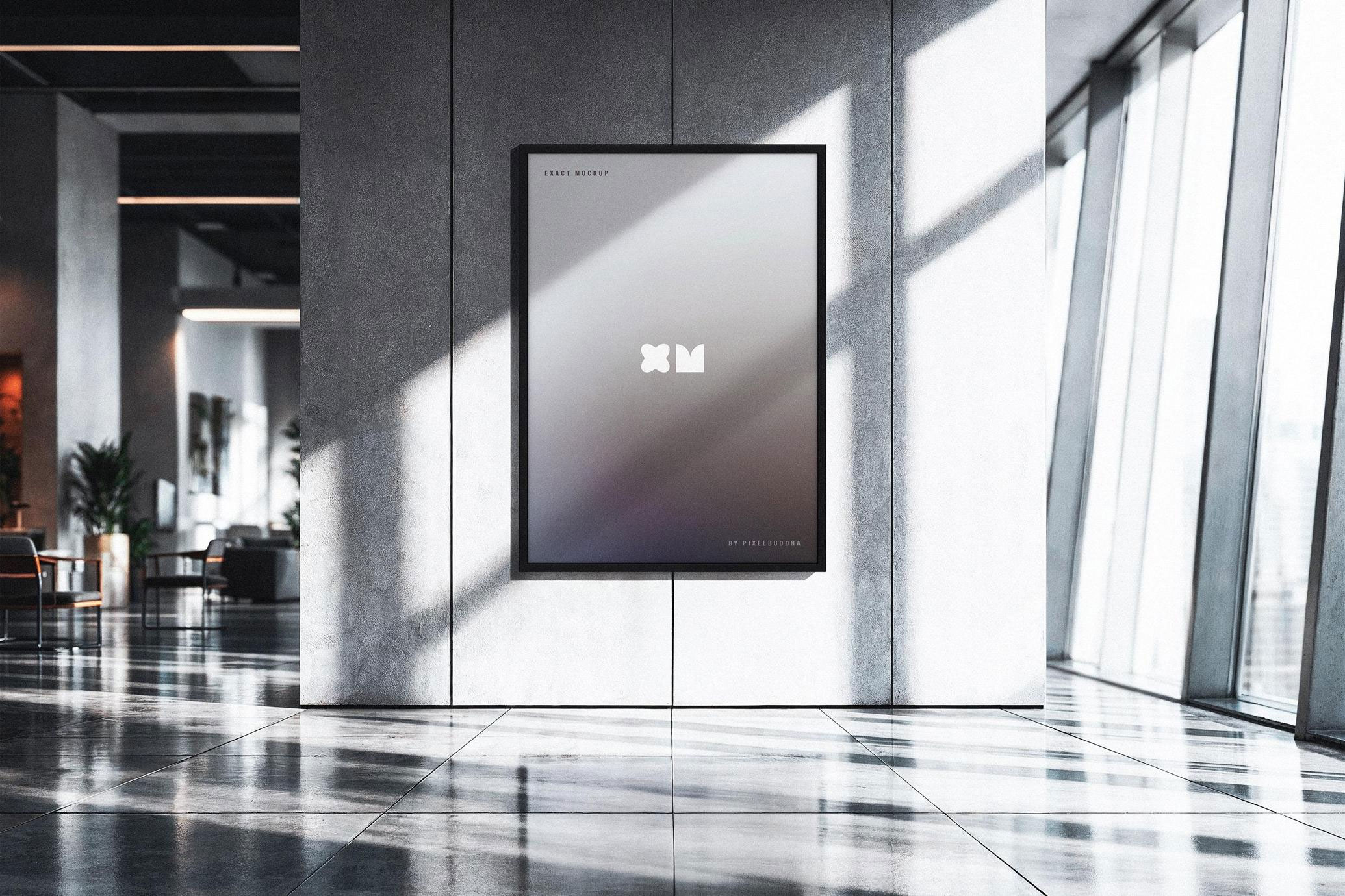 Free Office Poster Mockup PSD Template