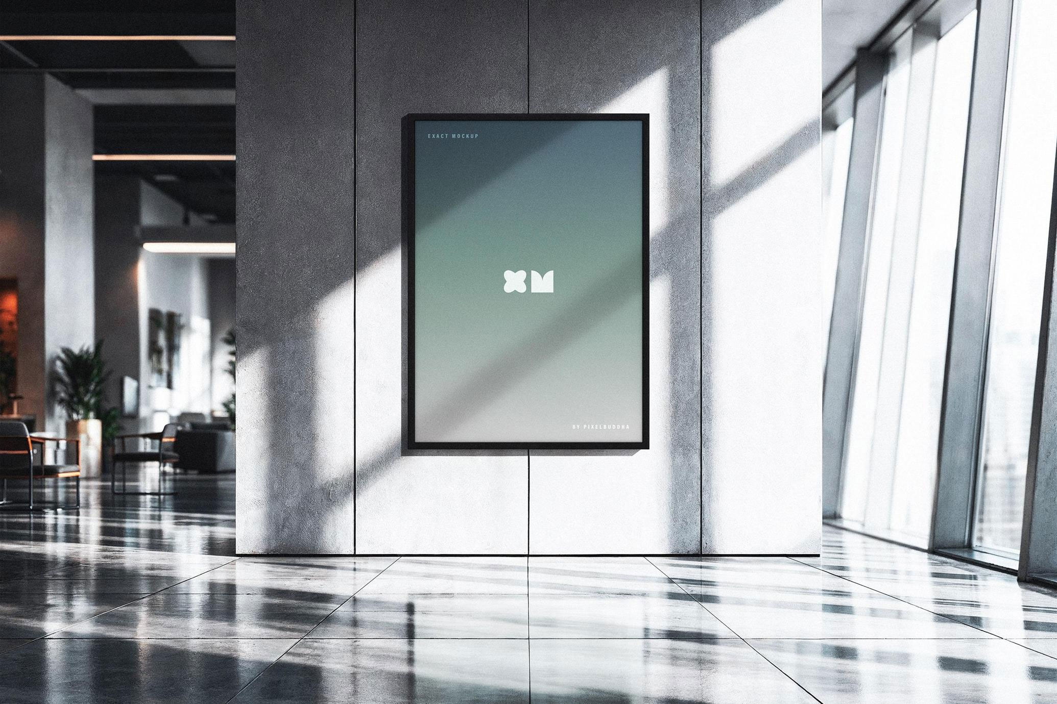 Free Office Poster Mockup PSD Template