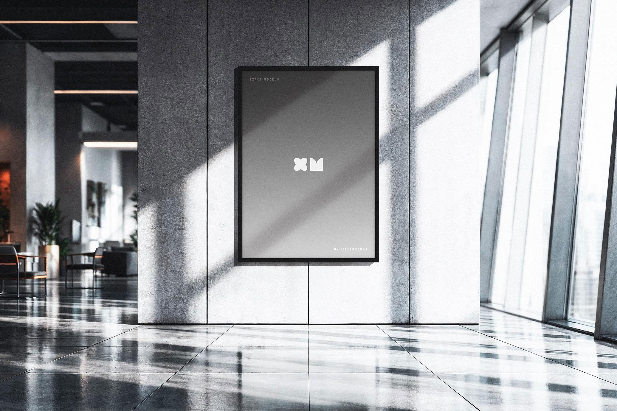 Free Office Poster Mockup PSD Template