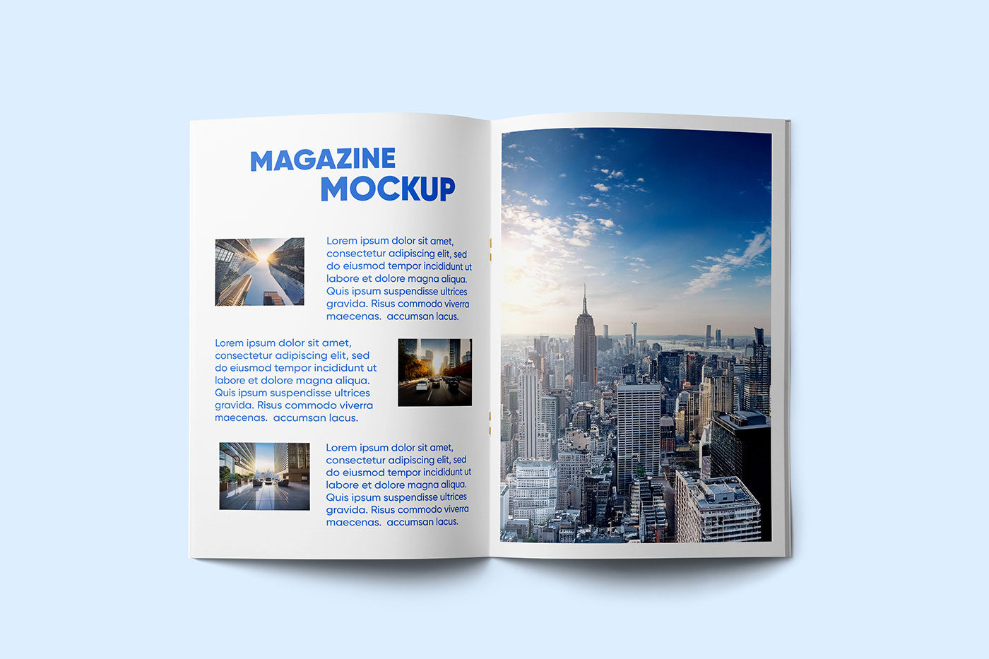Free Open A4 Magazine Mockup PSD Template