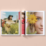 Open and Closed Letter Size Magazine Mockup