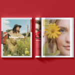 Open and Closed Letter Size Magazine Mockup