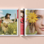 Open and Closed Letter Size Magazine Mockup