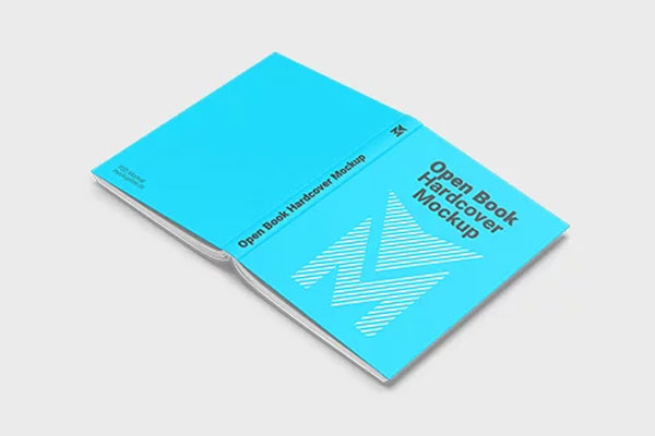 Open Book Hardcover Mockup in 3 Sights
