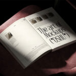 Open Book Mockup on Velvet Chair