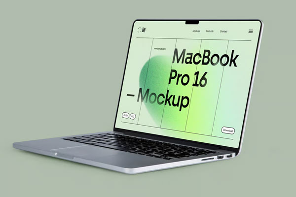 Open Floating MacBook Pro Mockup