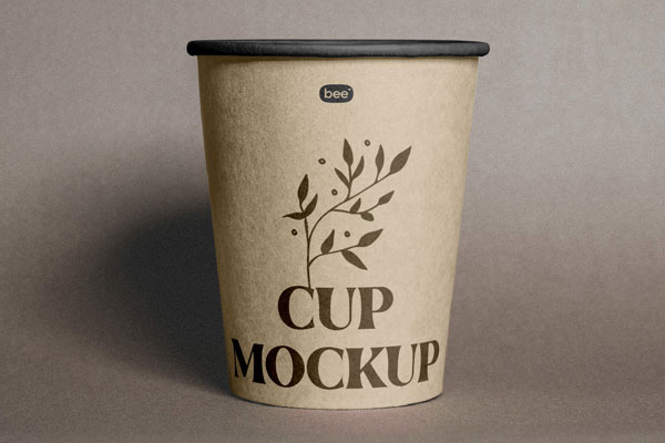 Open Paper Cup Mockup in Front Sight