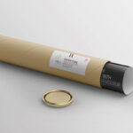 Open Paper Tube with Poster Inside Mockup
