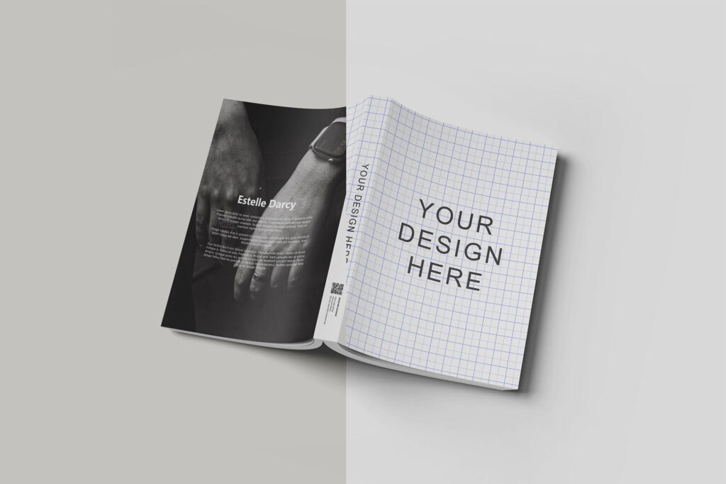 Open Paperback Book Cover Mockup