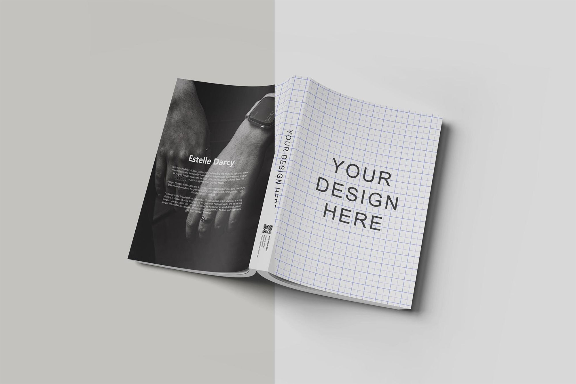 Free Open Paperback Book Cover Mockup PSD Template