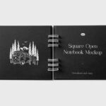 Open Square Notebook Mockup in Front Sight