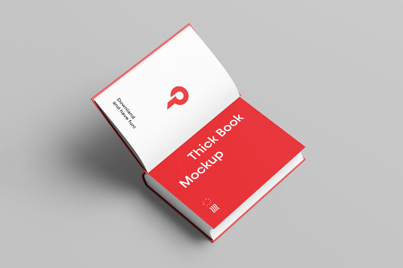 Open Thick Customizable Book Mockup FREE PSD