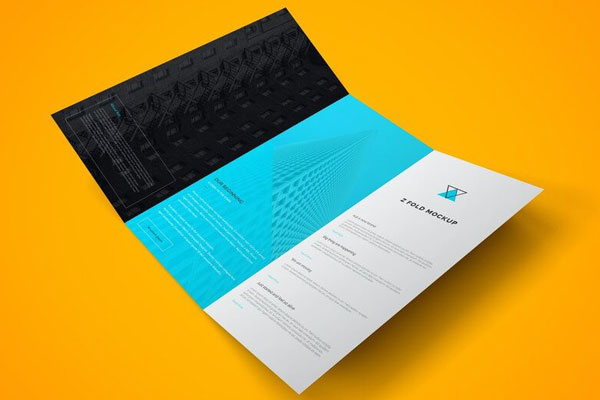 Open Trifold Brochure Mockup