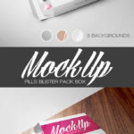 Opened Blister Pills Box Mockup in Perspective View