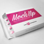 Opened Blister Pills Box Mockup in Perspective View