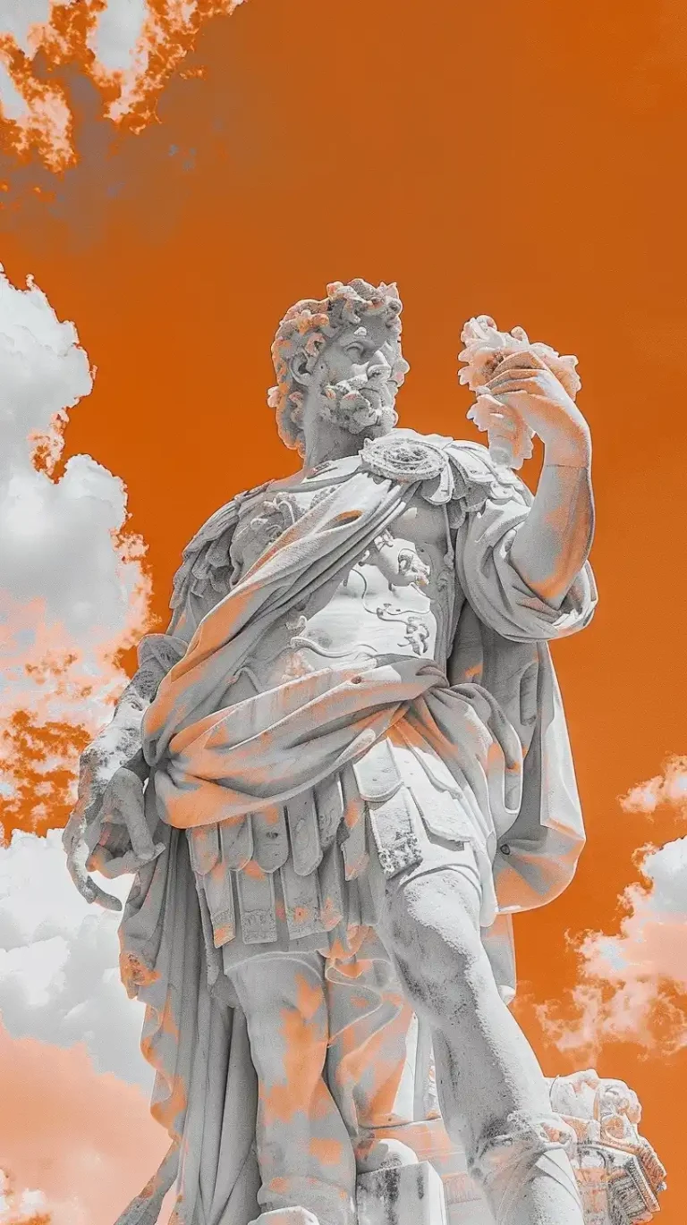 Orange Infrared Roman Sculptures ai prompt preview
