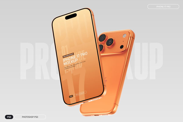 Orange iPhone 17 Pro Mockup
