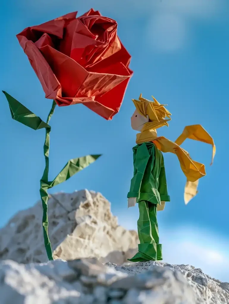 Origami Prince with Rose