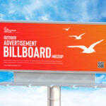 Outdoor Advertisement Billboard Front View Mockup