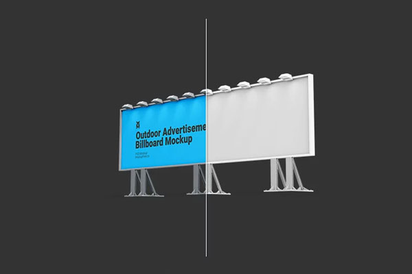 Outdoor Advertisement Billboard Mockup in 3 Sights