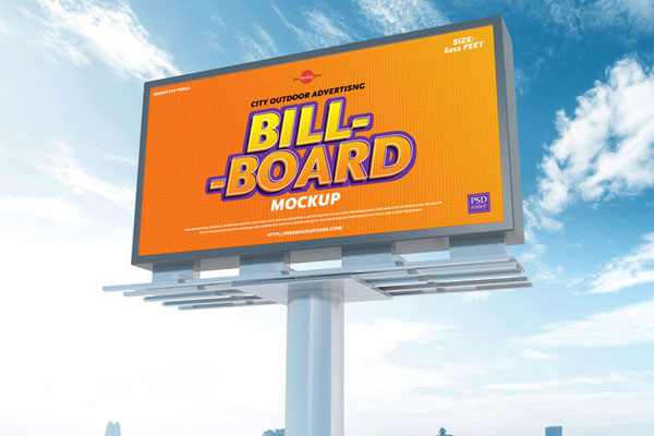 Outdoor Advertising 6×12 Feet Two Sided Billboard Mockup