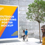 Outdoor Advertising Framed Poster Mockup