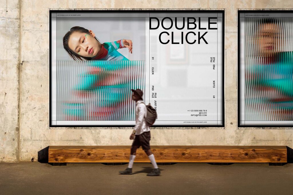Outdoor Advertising Mockup in Facing View