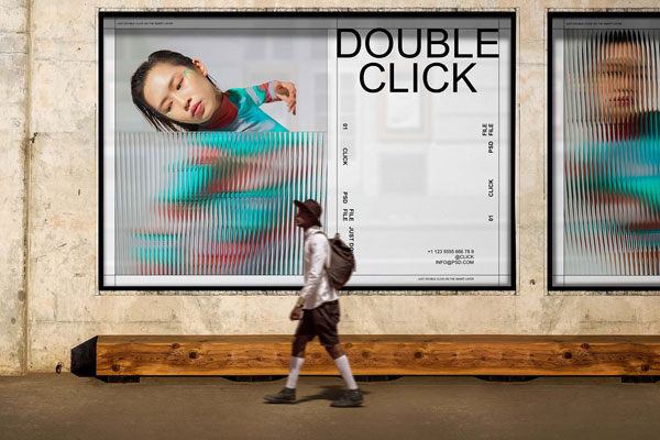 Outdoor Advertising Mockup in Facing View