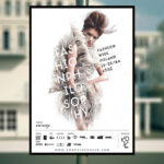 Outdoor Advertising Poster on Metal Pole Mockup
