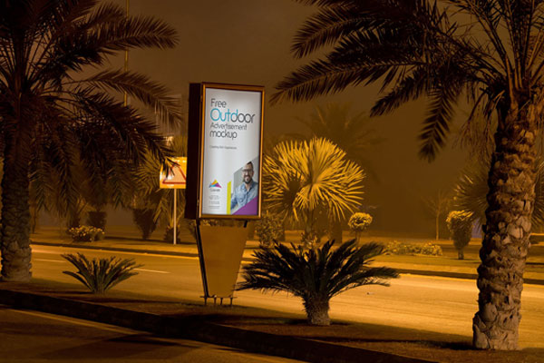 Outdoor Advertising Street Stand Mockup