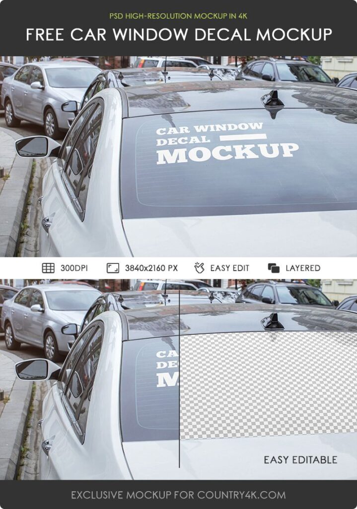 Outdoor Car Window Decal Mockup