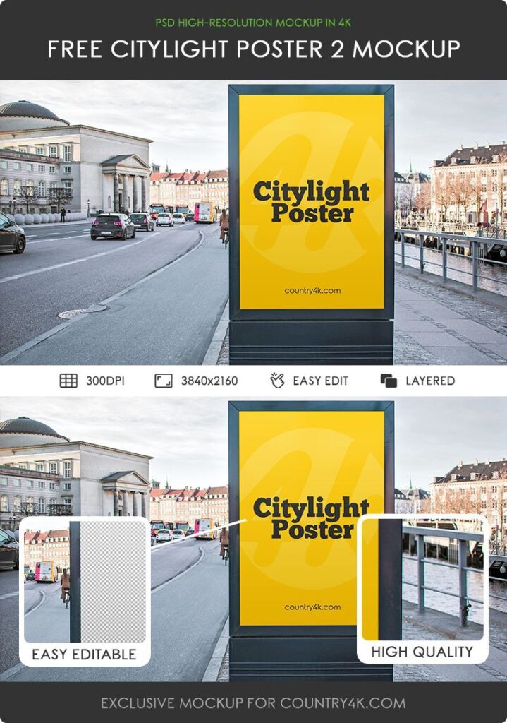 Outdoor Citylight Poster Mockup