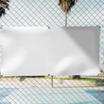 Outdoor Fabric Banner Mockup from a Front View