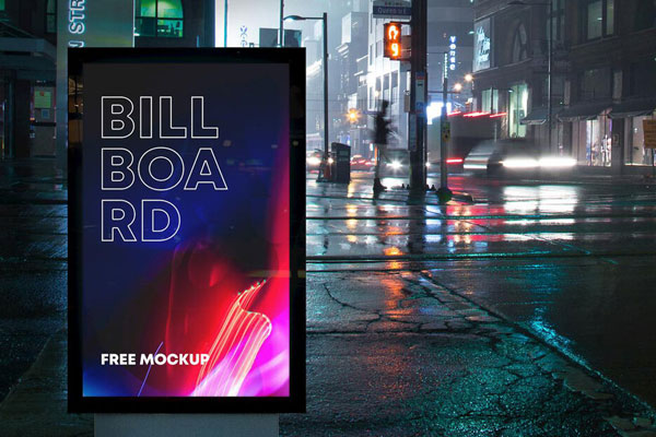 Outdoor Front View Billboard Mockup