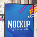 Outdoor Front View Signboard Mockup