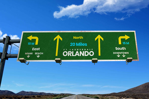 Outdoor Highway Way Finding Signage Board Mockup
