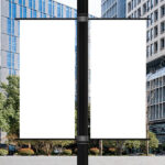 Outdoor Lamp Post Banners Mockup