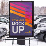 Outdoor Parking Lot City Light Mockup