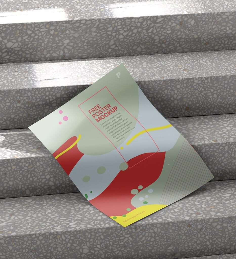 Outdoor Poster Mockup on Stairs