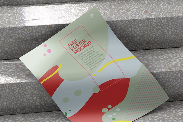 Outdoor Poster Mockup on Stairs