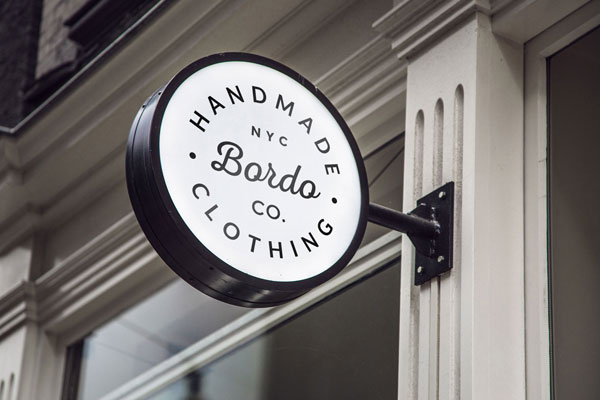 Outdoor Round Black and White Signage Mockup