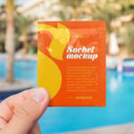 Outdoor Sachet in a Hand Mockup