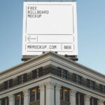 Outdoor Vertical Banner Mockup on Modern Building