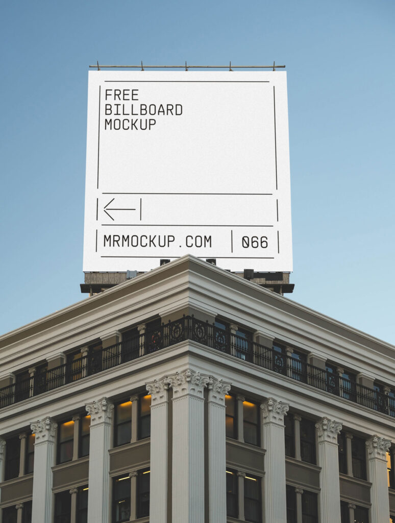 Outdoor Vertical Banner Mockup on Modern Building