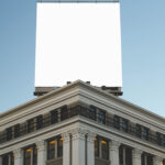 Outdoor Vertical Banner Mockup on Modern Building