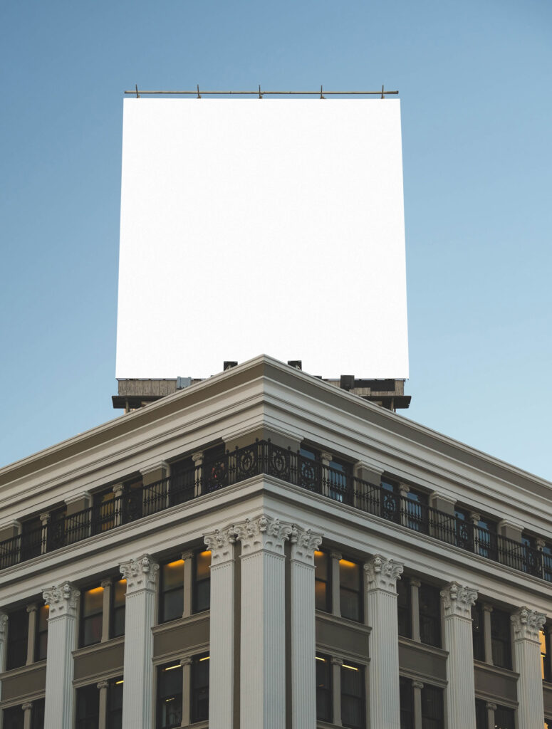Outdoor Vertical Banner Mockup on Modern Building