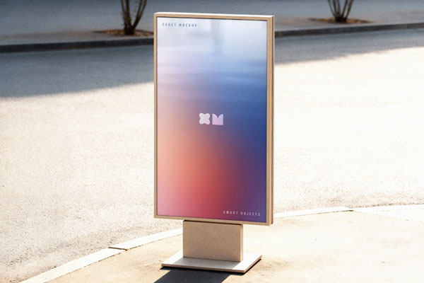 Outdoor Vertical Billboard Mockup