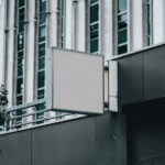 Outdoor View of a Sign on Building Mockup