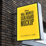 Outdoor Wall-mounted Sign Board Mockup